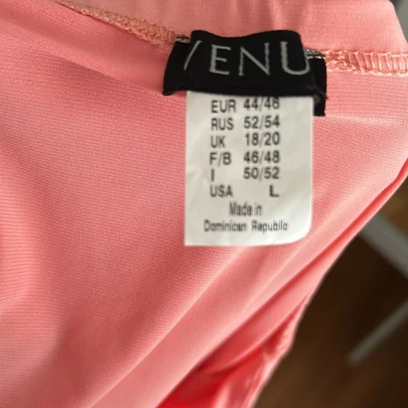 Venus Coral Wrapped Halter High Low Waterfall Style Dress - Picture 4 of 4